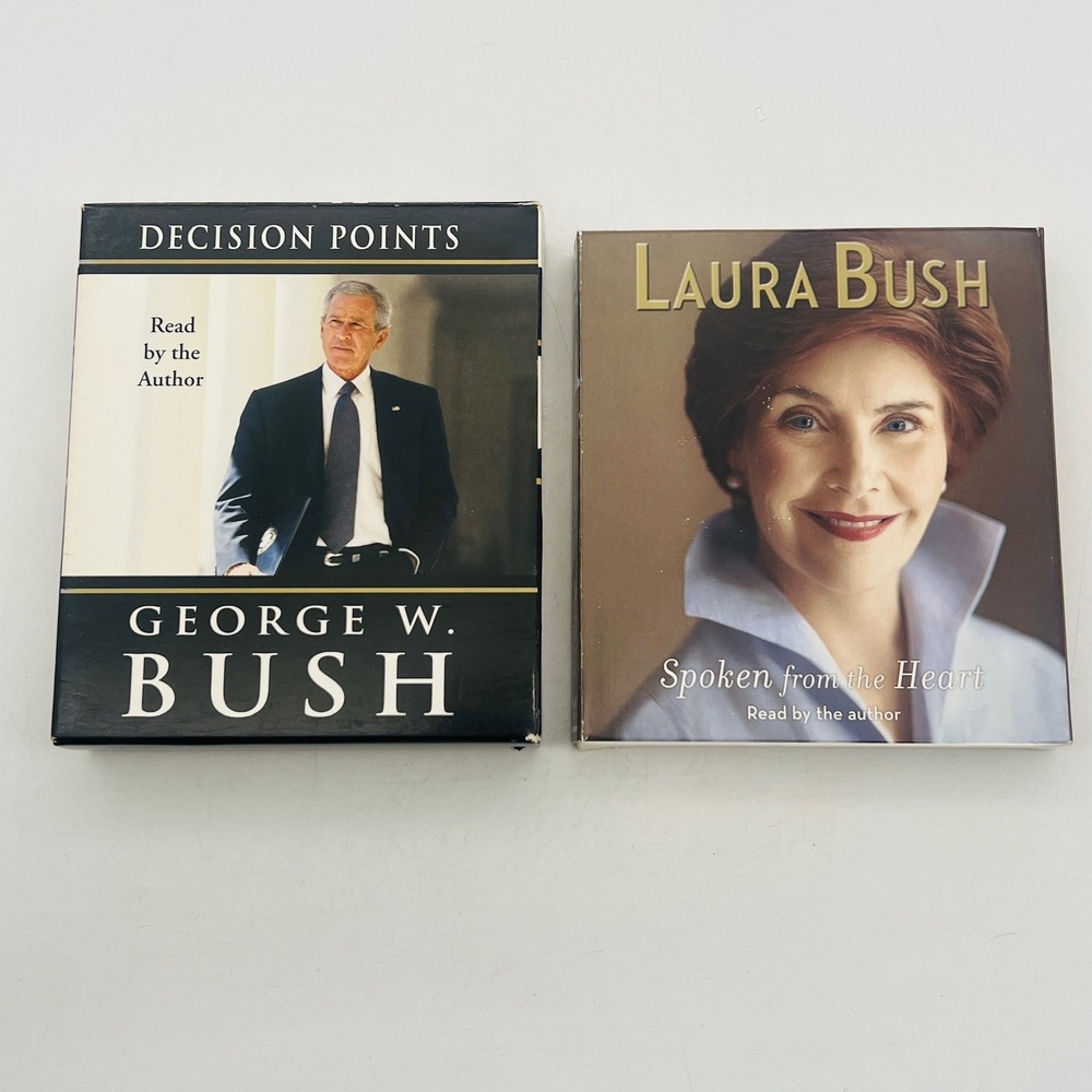 George‎ W Bush Decision Points & Laura m Spoken from the Heart Audiobook CD Lot
